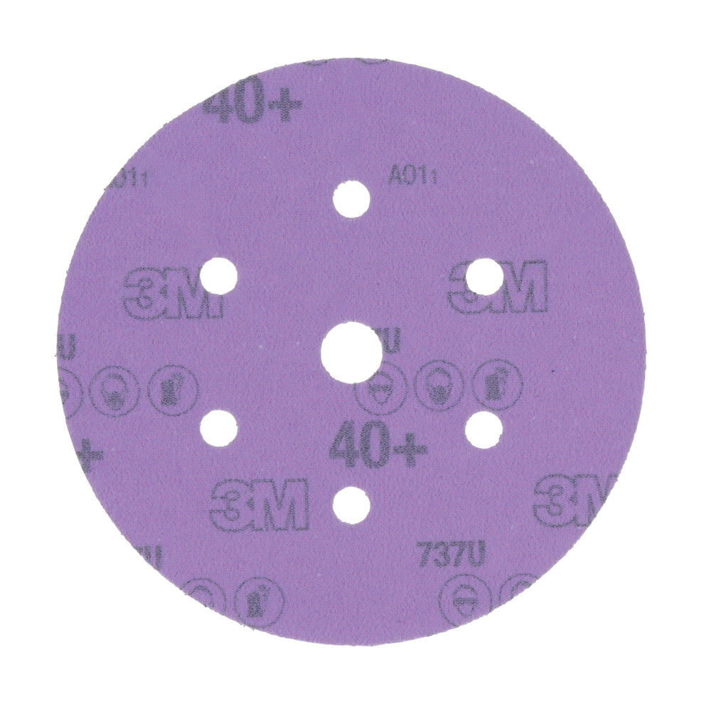 3M 31370 3M Cubitron II Hookit Clean Sanding Abrasive Disc, 737U, 31370, 40+, 6 in (15.24 cm) 3M 31370