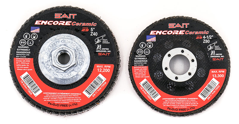 Type 29 Flexible Sait 72937 5 Inch X 5/8 Inch - 11 Type 29 36 Grit Encore Ceramic Ceramic Alumina Flap Disc
