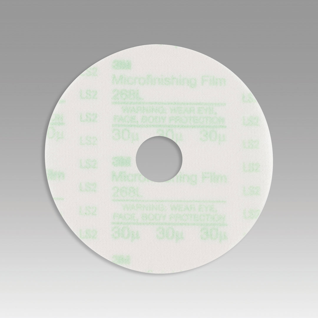 Velcro Discs 3M AB84173 3 Inch x Non-Vacuum Microfinishing 268L Aluminum Oxide 30 Grit Velcro Film Disc