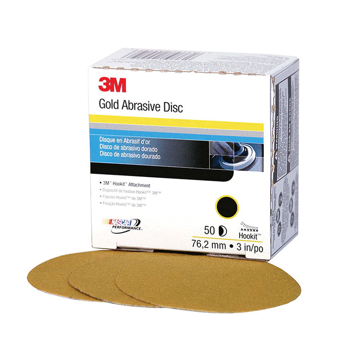Velcro Discs 3M 912 3 Inch x Non-Vacuum Gold 216U Aluminum Oxide 500 Grit Velcro Paper Disc
