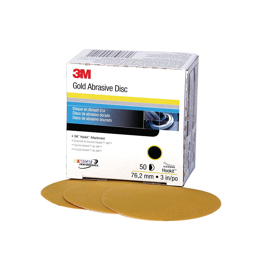 Velcro Discs 3M 916 3 Inch x Non-Vacuum Gold 216U Aluminum Oxide 220 Grit Velcro Paper Disc