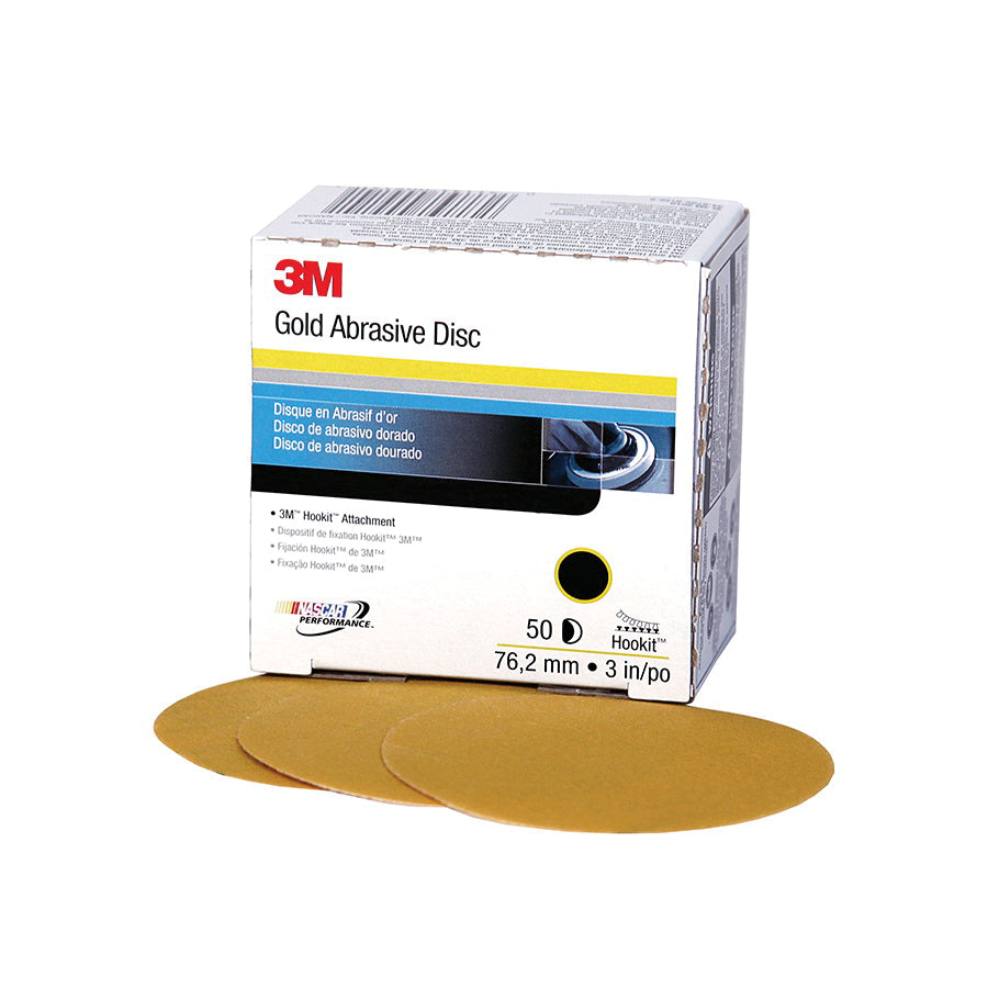 Velcro Discs 3M 920 3 Inch x Non-Vacuum Gold 236U Aluminum Oxide 100 Grit Velcro Paper Disc