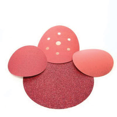 Velcro Discs 3M 1221 6 Inch x Non-Vacuum Red Abrasive 316U Aluminum Oxide 220 Grit Velcro Paper Disc