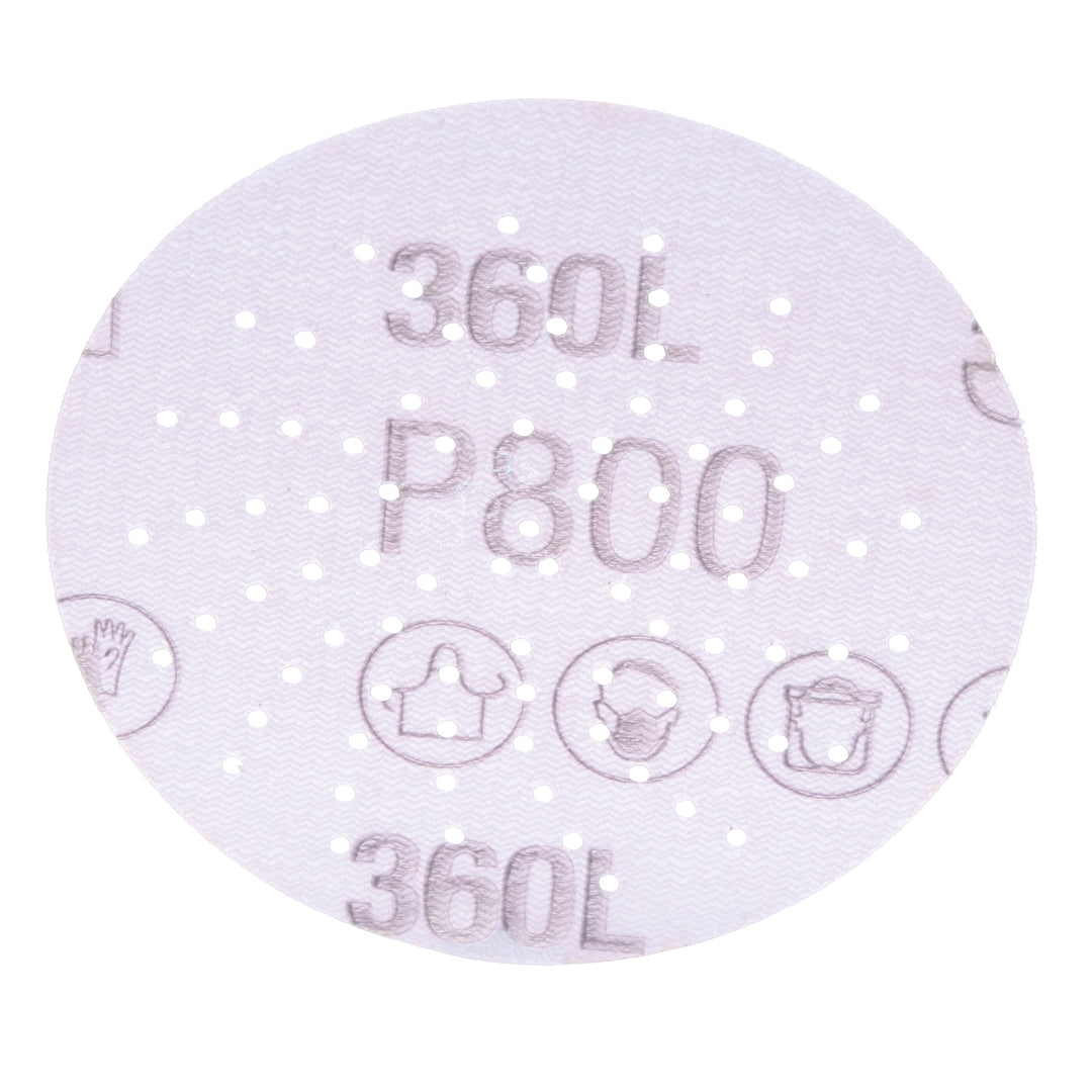 Velcro Discs 3M AB20828 3 Inch x Vacuum - Multihole 360L Aluminum Oxide 800 Grit Film Velcro Disc