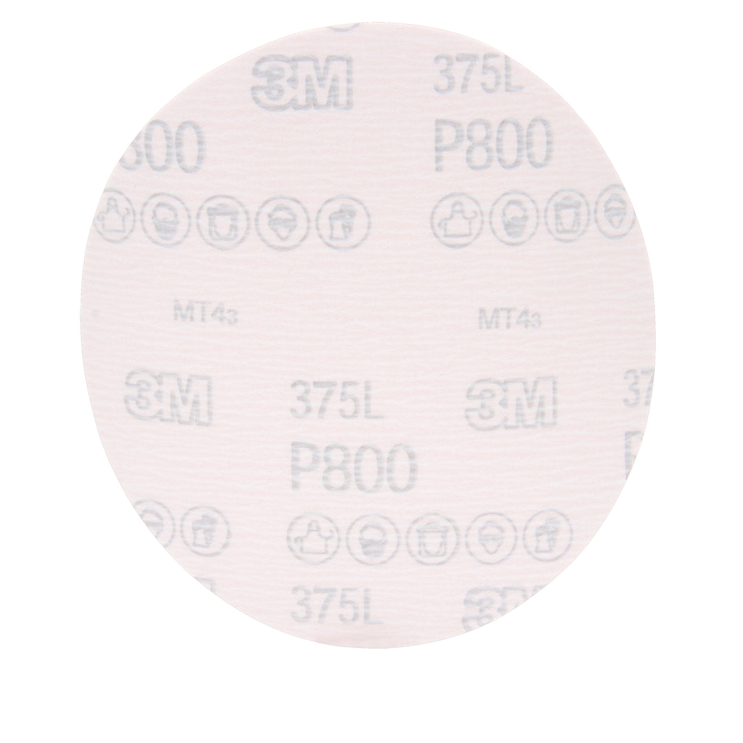 Velcro Discs 3M AB55674 6 Inch x Non-Vacuum 375L Aluminum Oxide 800 Grit Velcro Film Disc