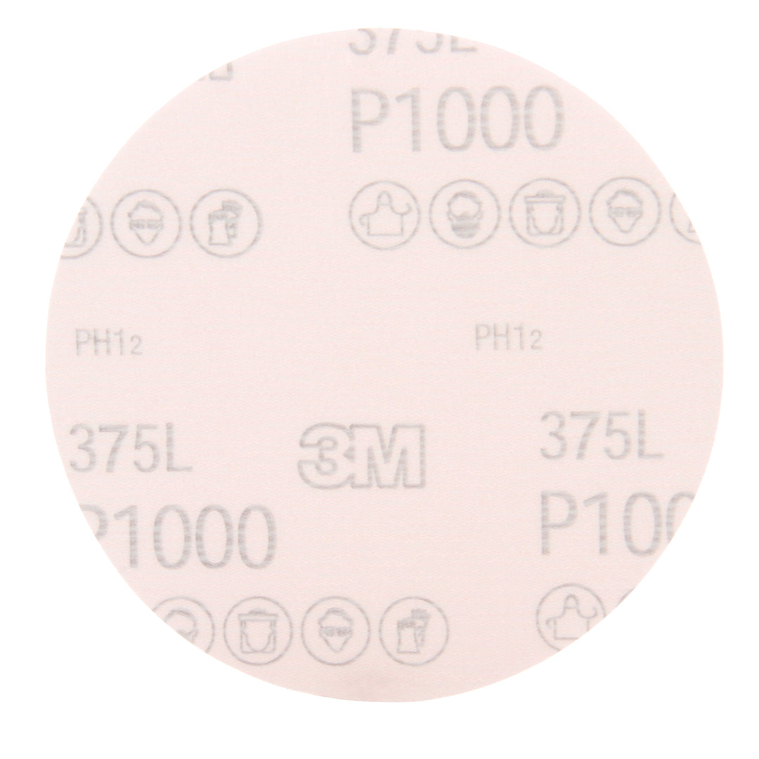 Velcro Discs 3M AB55707 5 Inch x Non-Vacuum 375L Aluminum Oxide 1000 Grit Velcro Film Disc