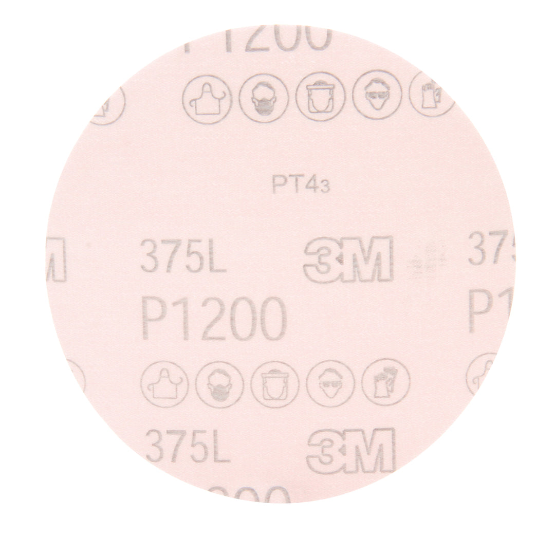 Velcro Discs 3M AB55713 6 Inch x Non-Vacuum 375L Aluminum Oxide 1200 Grit Velcro Film Disc