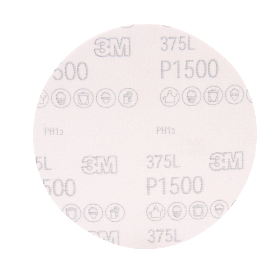 Velcro Discs 3M AB55714 6 Inch x Non-Vacuum 375L Aluminum Oxide 1500 Grit Velcro Film Disc