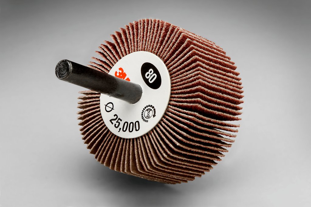 Shank Mount Wheels 3M AB14623 2 Inch x 1 Inch x 1/4 Inch 60 Grit 244D Aluminum Oxide Shank Mounted Flap Wheel