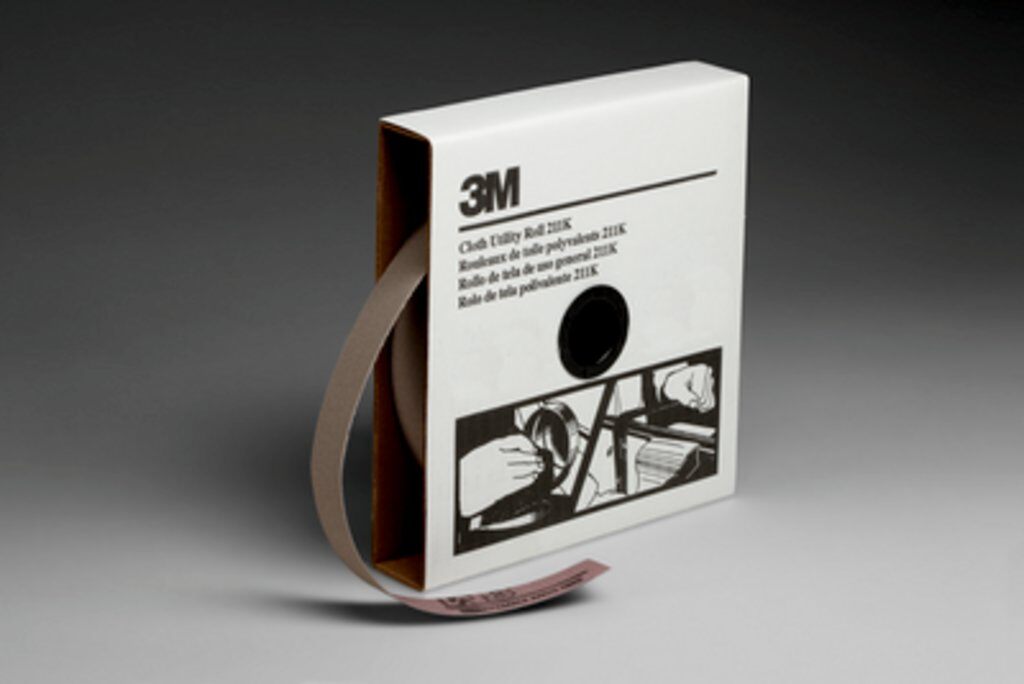 Utility Rolls 3M AB05006 1 Inch x 50Yd 180 Grit 211K Aluminum Oxide Utility Cloth Roll J-Weight