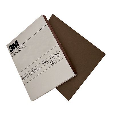 Closed coat Sanding Sheets 3M AB02433 Coarse Grit Aluminum Oxide Emery Closed Coat Cloth Sanding Sheets J-Weight - 9 Inch x 11 Inch