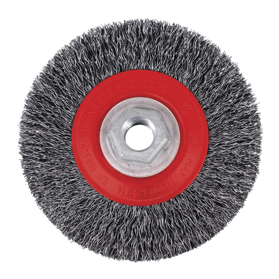 Crimped Wire Wheel Brushes Jet 45C14T High Performance Crimped Wire Brush (4-1/2 Inch x 5/8 - 11NC) in Medium