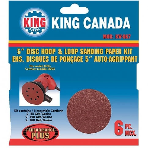 Plain Backing King Canada KW-067 Plain Non-Vacuum Abrasive Kit (Sanding Strip Cut Sheets)
