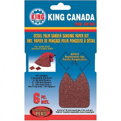 Plain Backing King Canada KW-068 Plain Non-Vacuum Abrasive Kit (Sanding Strip Cut Sheets)
