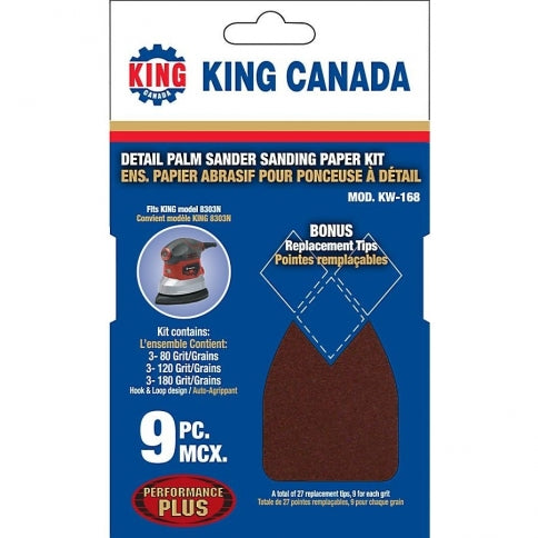 Plain Backing King Canada KW-168 Plain Non-Vacuum Abrasive Kit (Sanding Strip Cut Sheets)