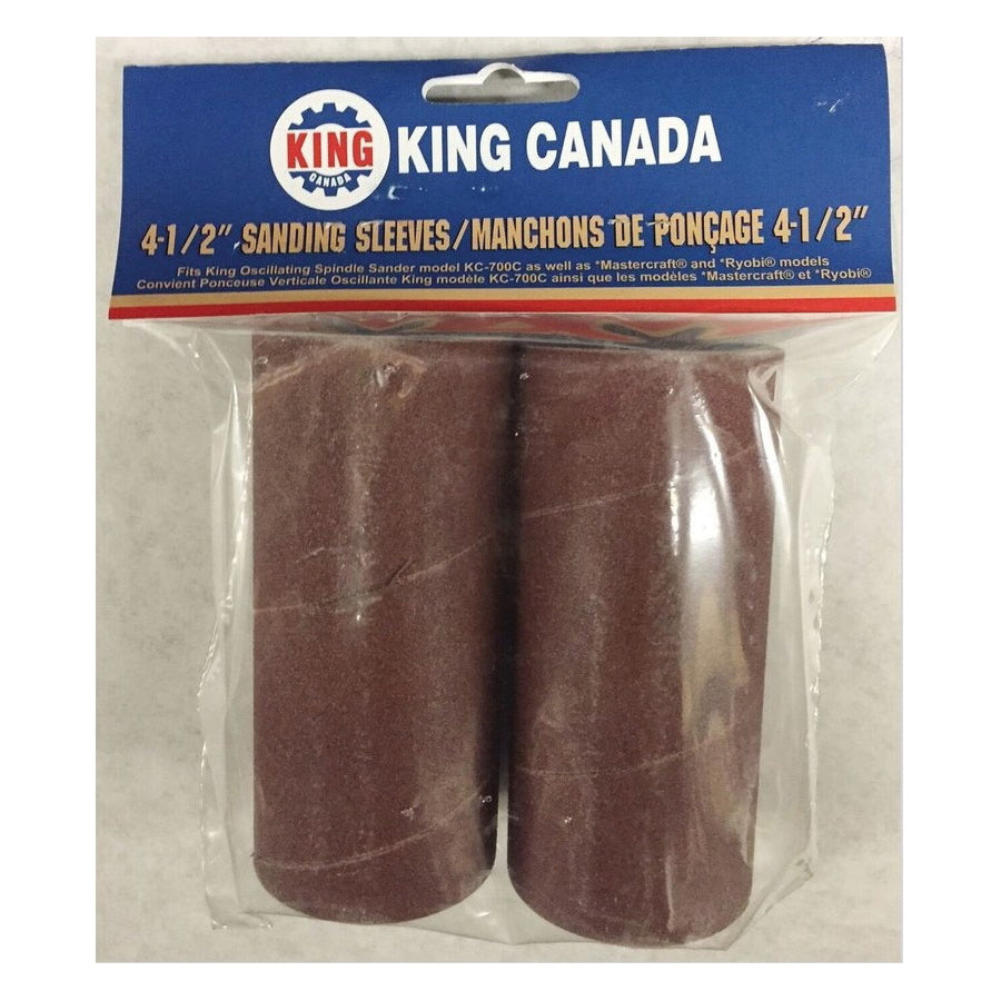 King Canada SL-415-K-120 Sleeve, Abrasive, 4-1/2 x 1-1/2 x 120 Grit Pkg 2 King Canada SL-415-K-120