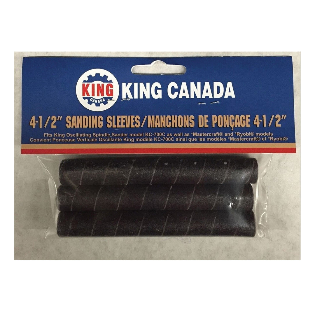 King Canada SL-434-K-120 Sleeve, Abrasive, 4-1/2 x 3/4 - 120 Grit Pkg 3 King Canada SL-434-K-120