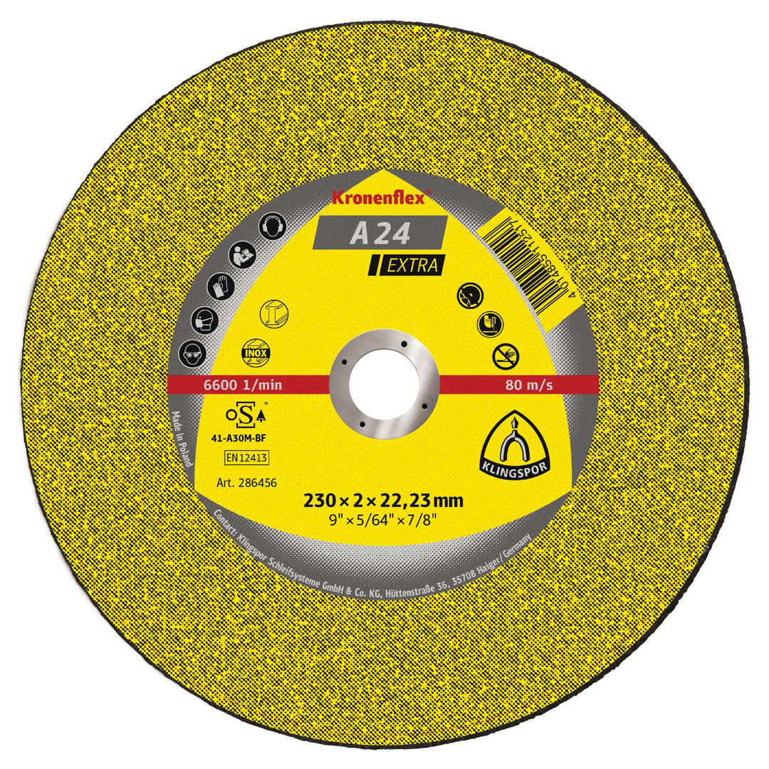 Type 27 Klingspor 209014 Type 27 Depressed Centre Cut-Off Wheels 4.5 Inch x 1/8 Inch x 7/8 Inch (A24E)