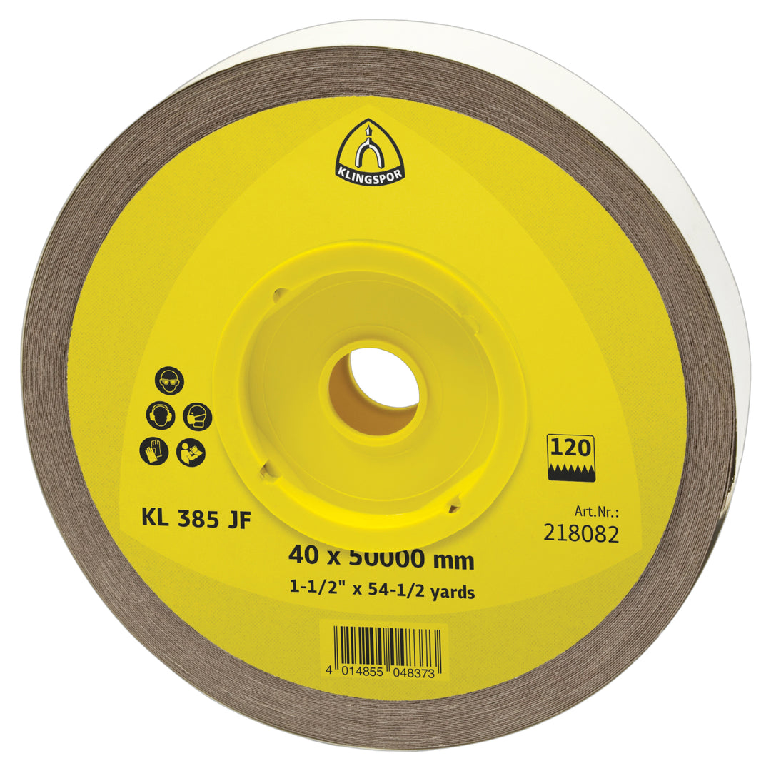 Shop sanding rolls Klingspor 218090 Cloth shop roll 1-1/2 Inch x 50m 400 grit KL385 Aluminum Oxide