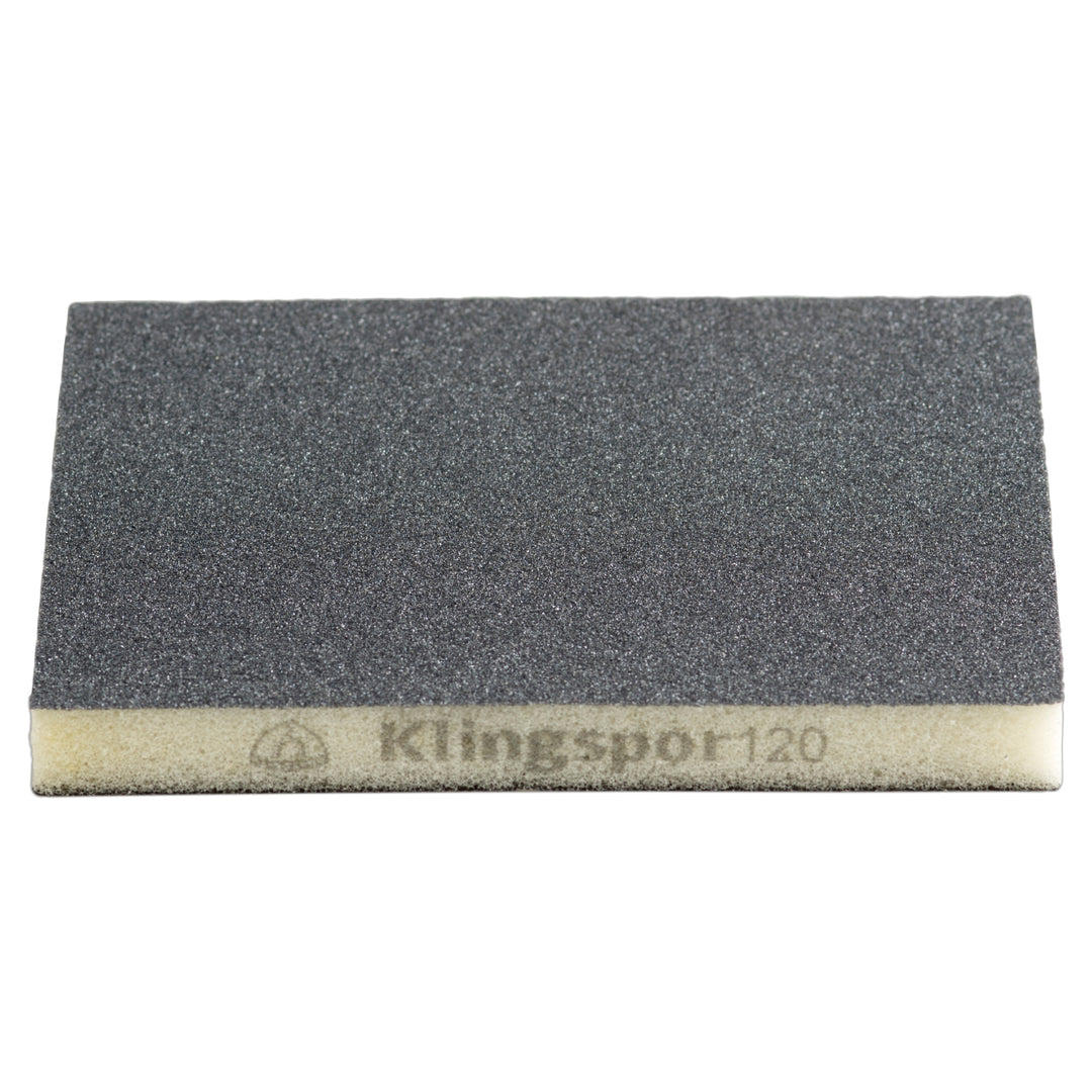 Flexible Abrasive Sponges Klingspor 244377 Flexible Sanding Sponge 5 Inch x 4 Inch x 1/2 Inch Silicon Carbide SW502 (120/Medium)