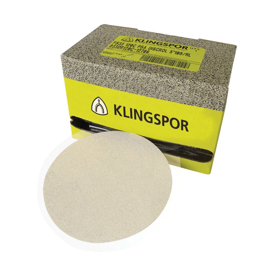 PSA Discs Klingspor 303443 Self Adhesive Paper (PSA) Discs 6 Inch PS33 Material Aluminum Oxide in 240 Grit