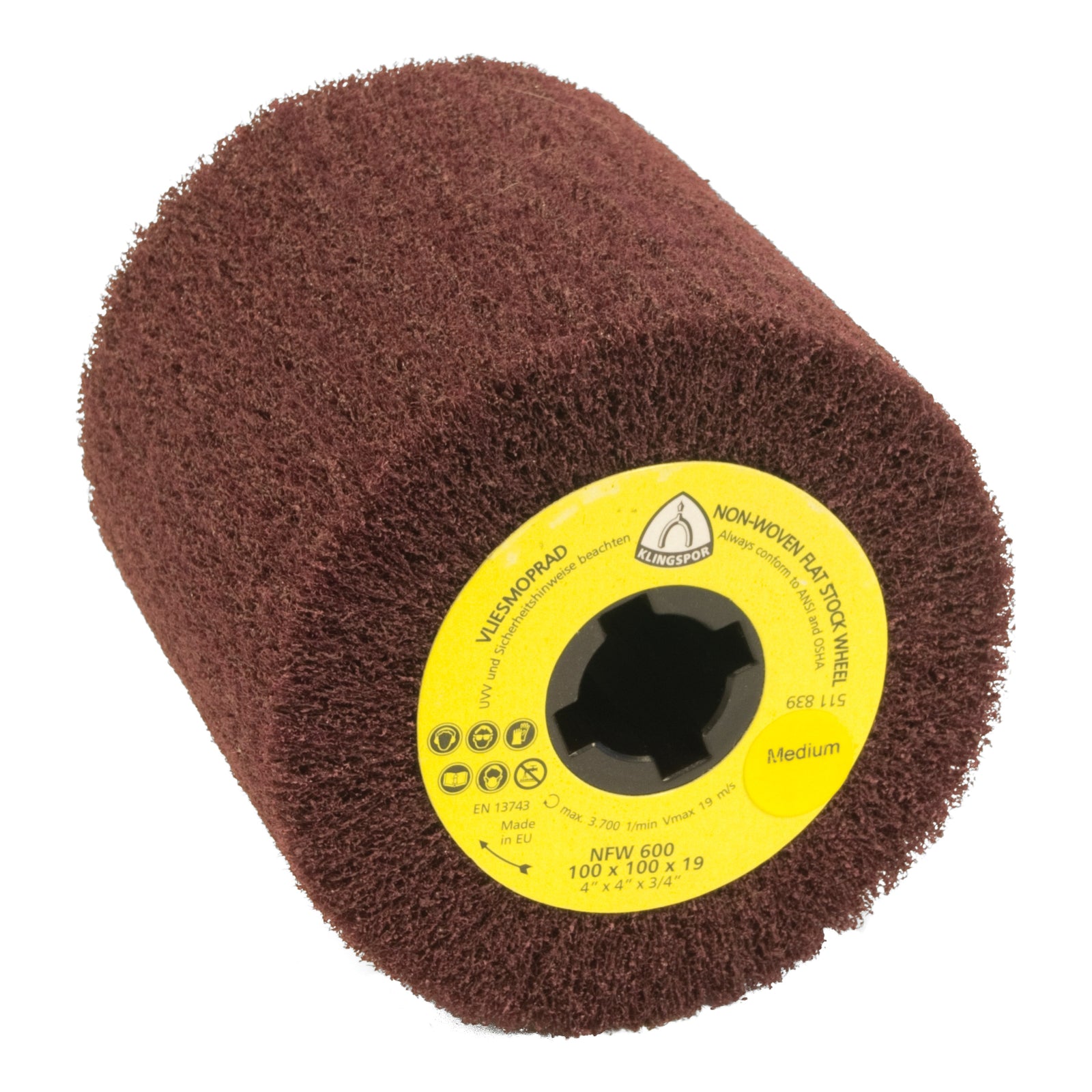 Non-woven Wheels Klingspor 320253 Non-Woven Wheel NFW600 4-1/2 Inch x 4 Inch x 3/4 Inch (Coarse)