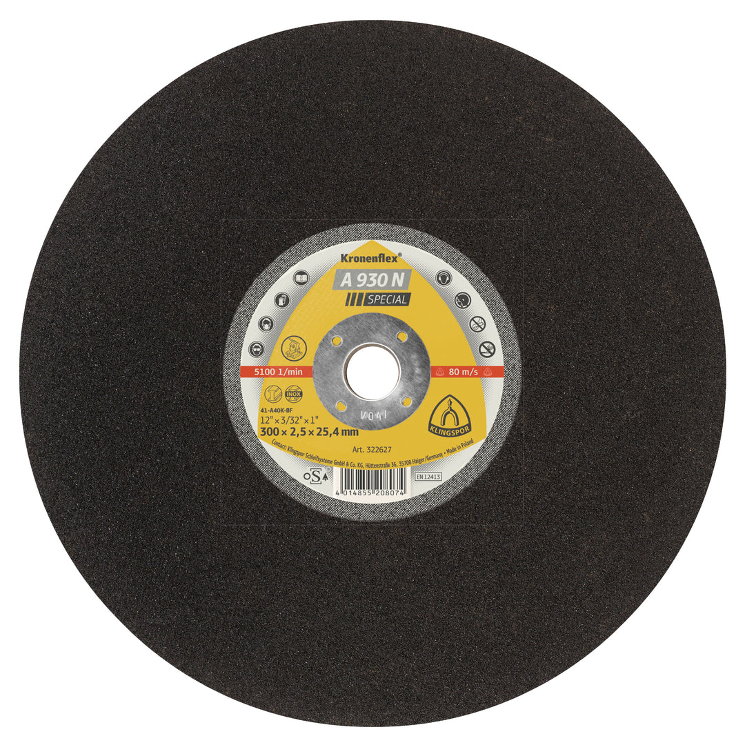 Type 01 Straight Wheels Klingspor 280178 Fast Cut Cut-Off Wheels 14 Inch x 1/8 Inch x 1 Inch - A30N