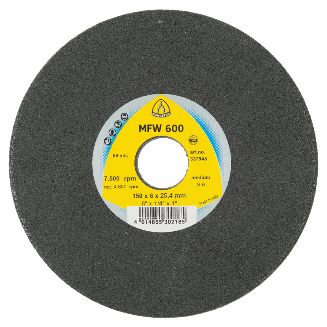 Non-woven web Wheels Klingspor 337945 Non-Woven Wheel MFW600 6 Inch x 1/4 Inch x 1 Inch (Medium)