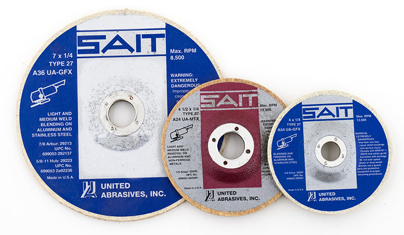 Non-woven Discs Sait 29201 4 X 1/4 X 5/8 A36 Ua-Gfx