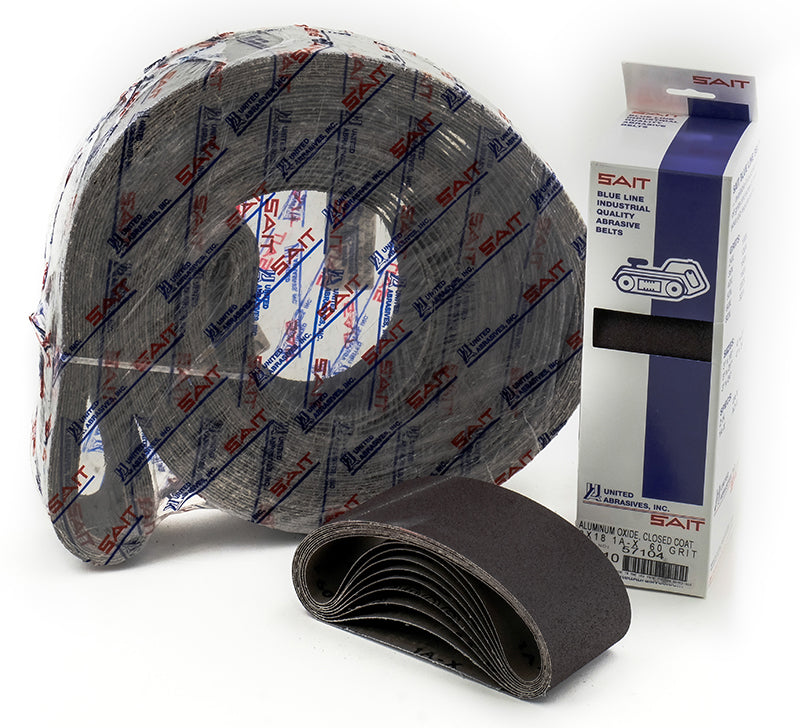 Glass Belts Sait 60227 4 Inch X 60 Inch Quick-Ship Belt 100 Grit 1A-X Aluminum Oxide X Heavy Cotton Backing