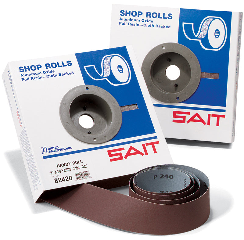 Plain Backing Sait 81807 1-1/2 Inch X 10Yd 180 Grit Da-F Aluminum Oxide Handy Cloth Roll