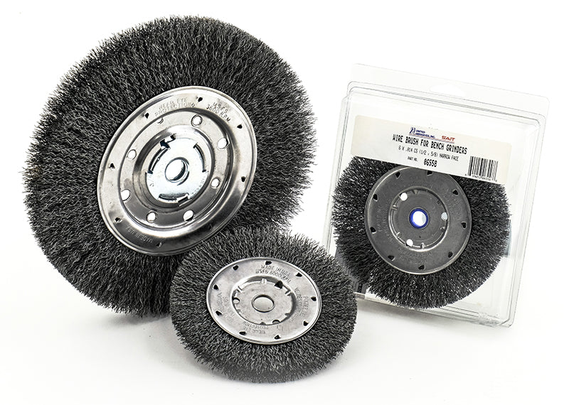 Bench Grinder Wire Wheel Brushes Sait 06558 Narrow Bench Wire Wheel(6 Inch x .014CS x 1/2 Inch)