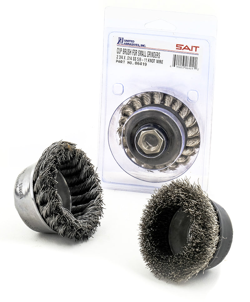 Crimped Wire Wheel Brushes Sait 06402 Carbon Steel Crimped Wire Wheel (2-3/4 Inch x .014CS x 1/2-13)