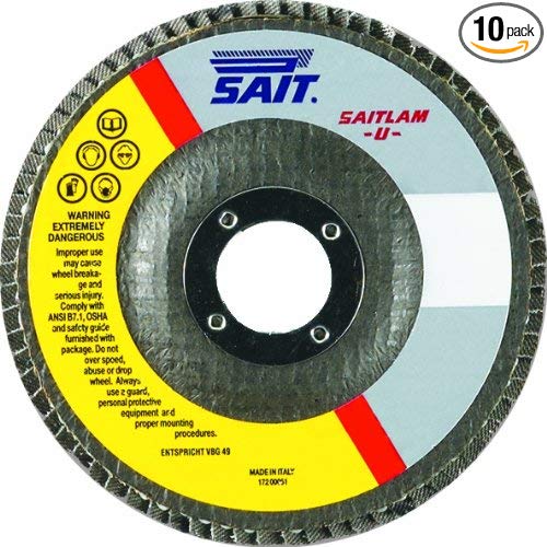 Type 29 Flexible Sait 73401 4 Inch X 7/8 Inch Type 29 40 Grit Lam Uk Z Zirconia Alumina Flap Disc