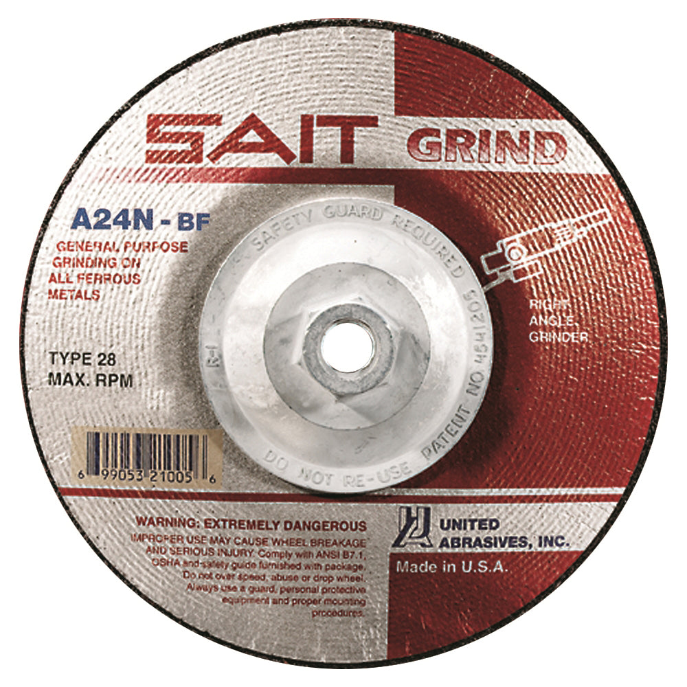 Grinding Wheels Sait 21025 Type 28 4-1/2 X 1/4 X 5/8-11 A24