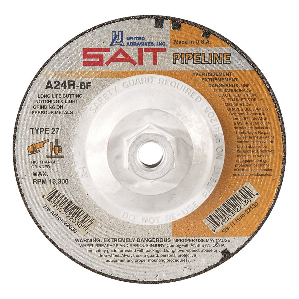 Type 27 Depressed Centre Sait 22130 Type 27 4-1/2 X 1/8 X 5/8-11 Pipe