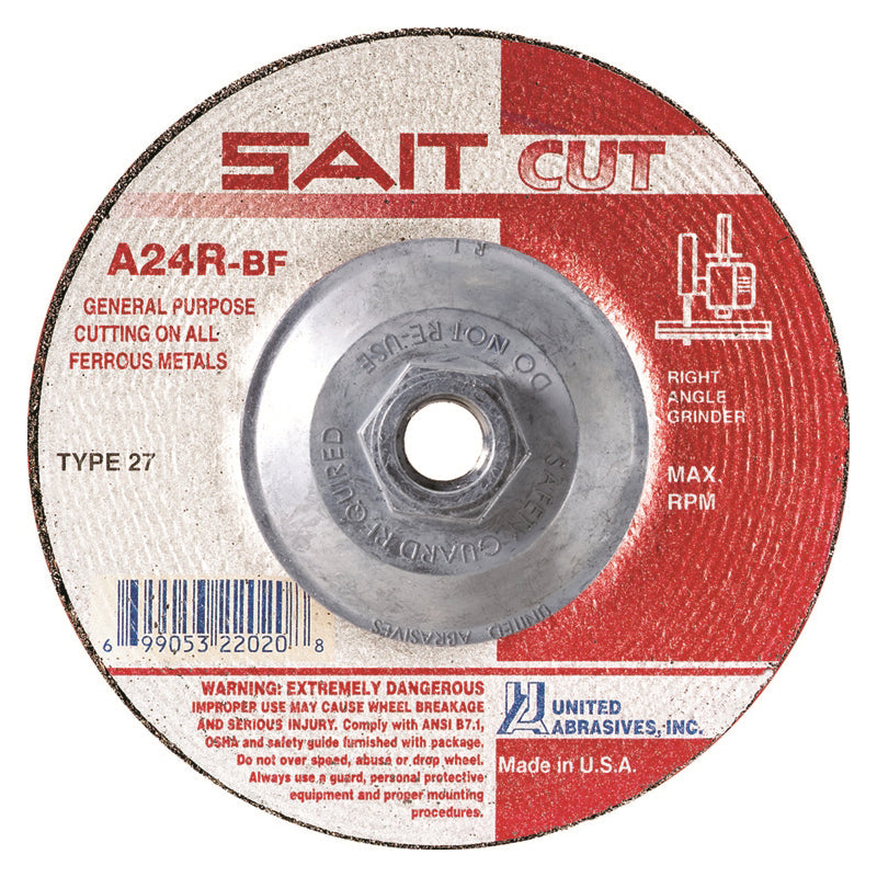 Type 27 Sait 22170 Type 27 General Purpose Cutting Disc 5 Inch x 3/32 Inch x 5/8-11 (A24)