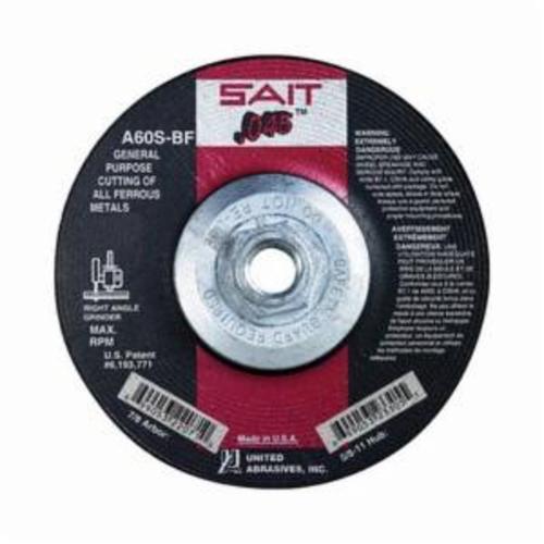 Type 27 Sait 23318 Type 27 Depressed Centre Cut-Off Wheels 4.5 Inch x 0.045 Inch x 5/8-11 Inch (A60S)