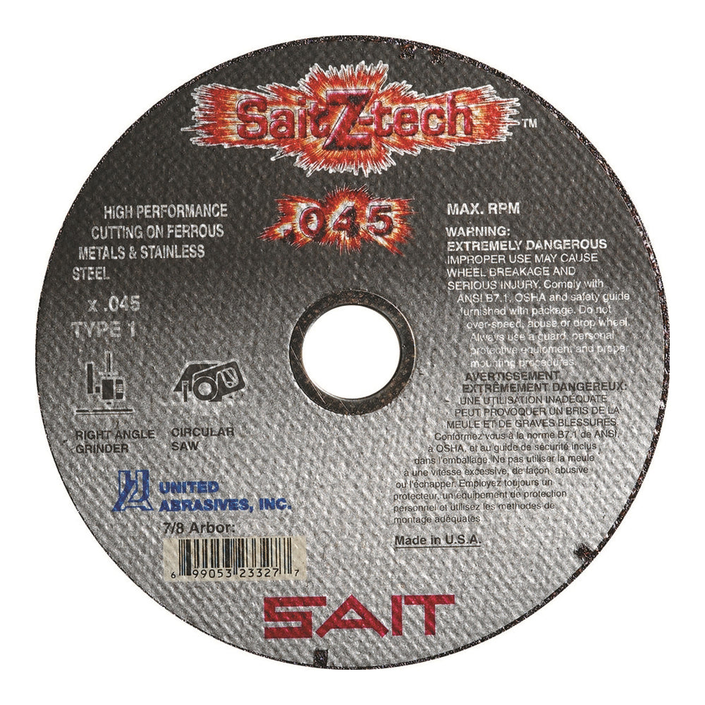 Type 01 Sait 23328 Type 01 Premium Cut-Off Wheel (7 Inch x 0.045 Inch x 5/8 Inch)
