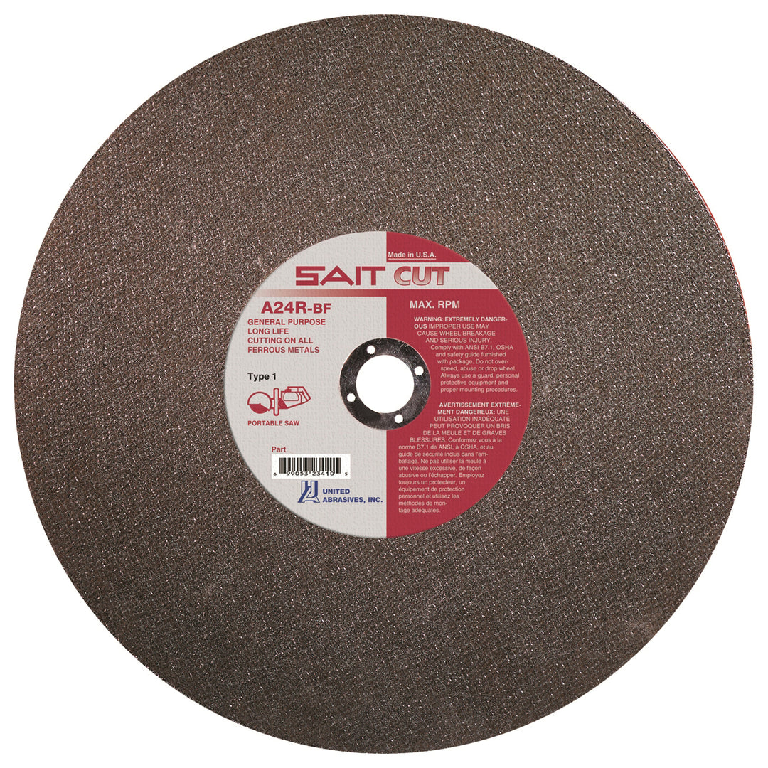 Type 01 Straight Wheels Sait 23450 Type 1 14 X 1/8 X 1 A24