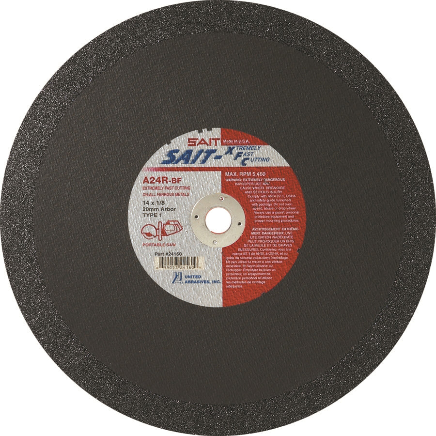 Type 01 Straight Wheels Sait 24160 Type 1 14 X 1/8 X 20mm A24 Xfc