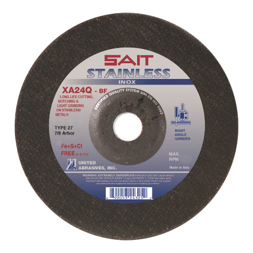 Type 27 Sait 24315 Type 27 Contaminant-Free Depressed Center Wheel 5 Inch x 1/8 Inch x 7/8 Inch