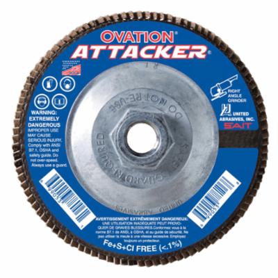 Depressed Centre Sait 76319 4-1/2 Inch X 5/8 Inch - 11 Type 27 80 Grit Ovation Attacker Zirconia Alumina Flap Disc