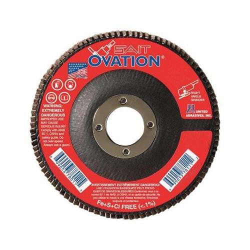 Depressed Centre Sait 78008 4-1/2 Inch X 7/8 Inch Type 27 60 Grit Ovation Z Zirconia Alumina Flap Disc
