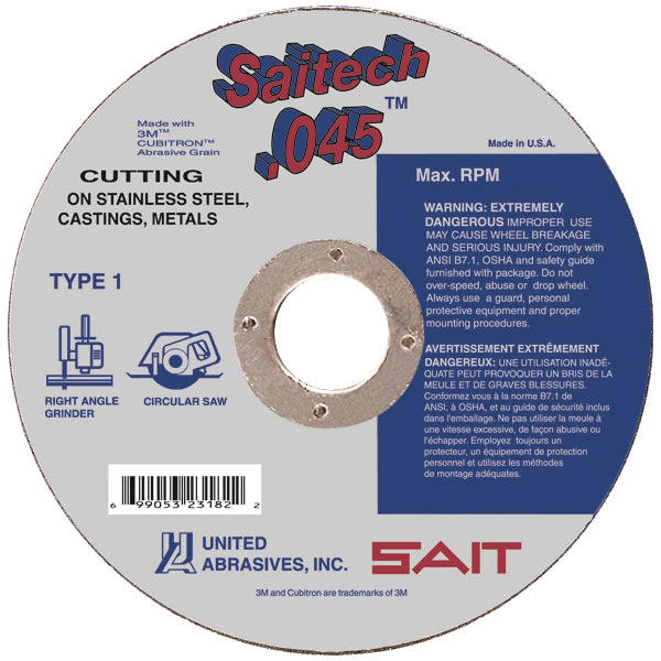 Type 01 Sait 23174 Type 01 Cutting Wheels 4.5 Inch x 0.045 Inch x 7/8 Inch