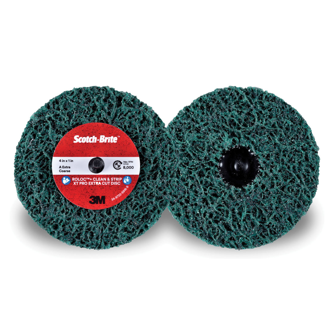3M SB21554 Scotch-Brite Rolloc + Clean And Strip xt Pro Extra Cut Disc, Tr+, A Extra-Coarse, 2-Ply, 4 in x 1 in (10.16 cm x 2.54 cm) Sb21554