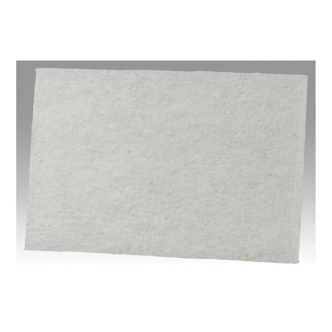 3M SB17637 Scotch-Brite Light Cleansing Hand Pad 7445B HP-HP Nepheline Syenite Super Fine White 6 in x 9 in (15.24 cm x 22.86 cm) 60/Case Bulk 3M 7000120879