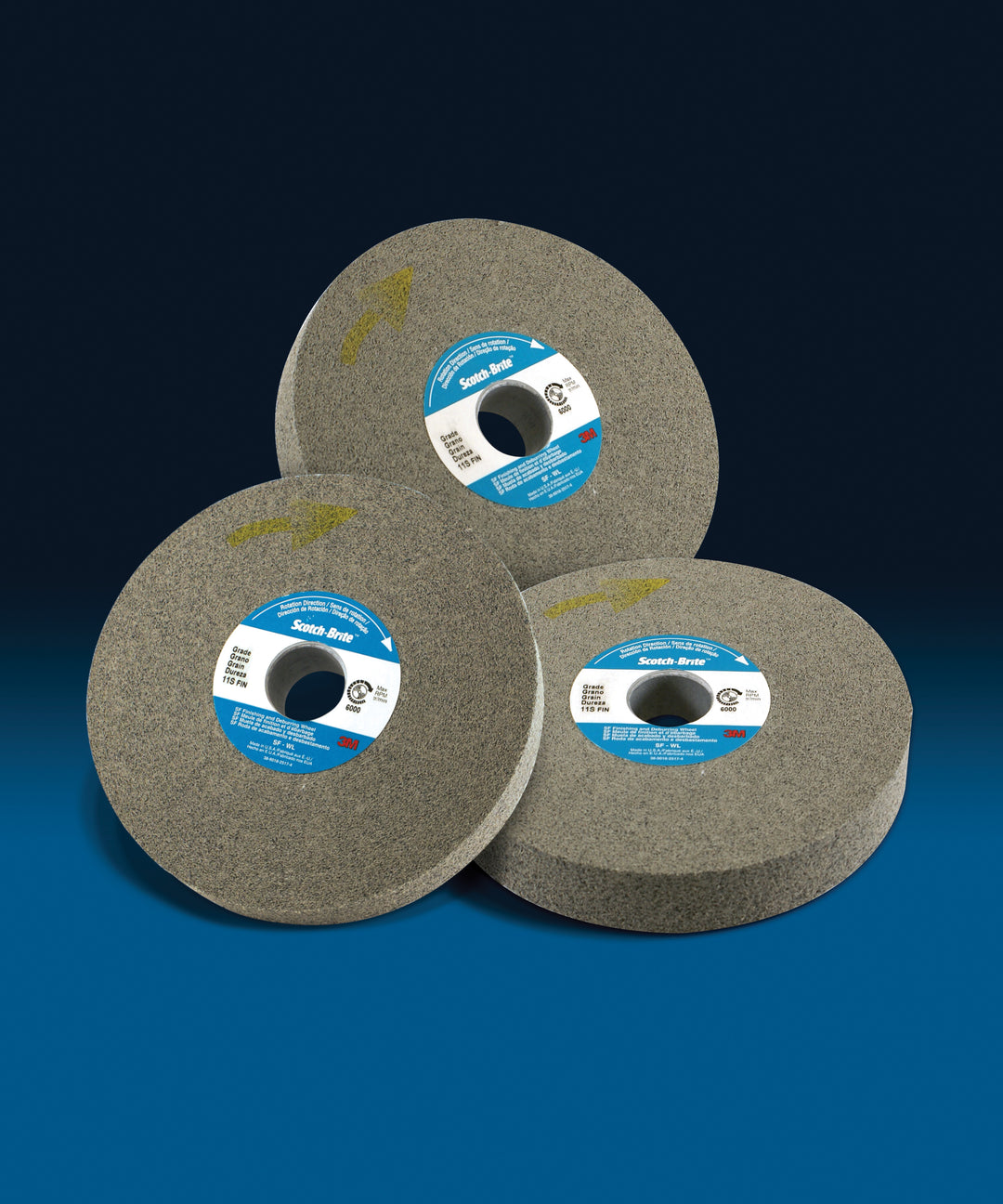 3M SB33184 Scotch-Brite Sf Finishing And Deburring Wheel, 6 in x 1/2 in x 1 in 8S Med, Sb33184