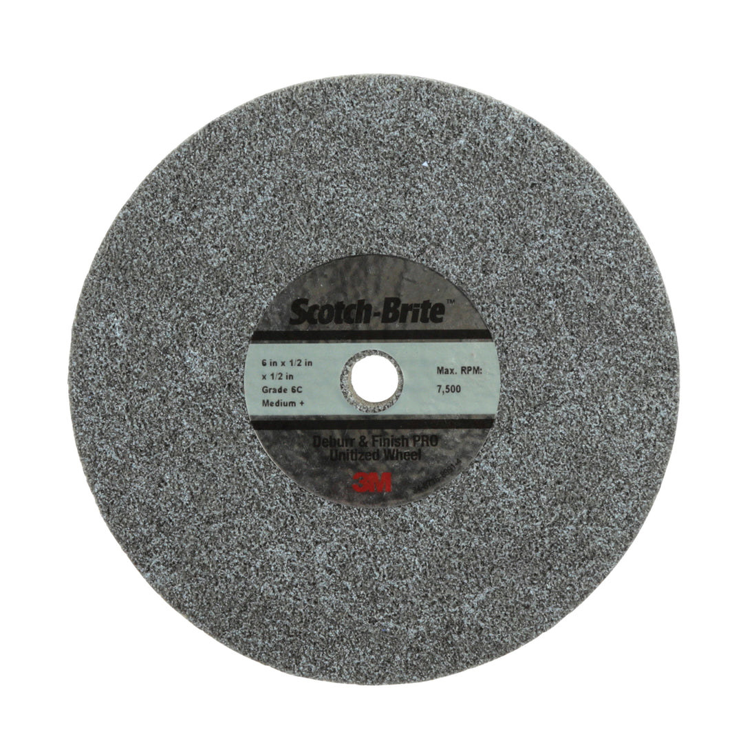 3M SM88613 Scotch-Brite Deburr And Finish Pro Unitized Wheel, 6 in x 1/2 in x 1/2 in 6C Med+, Sm88613