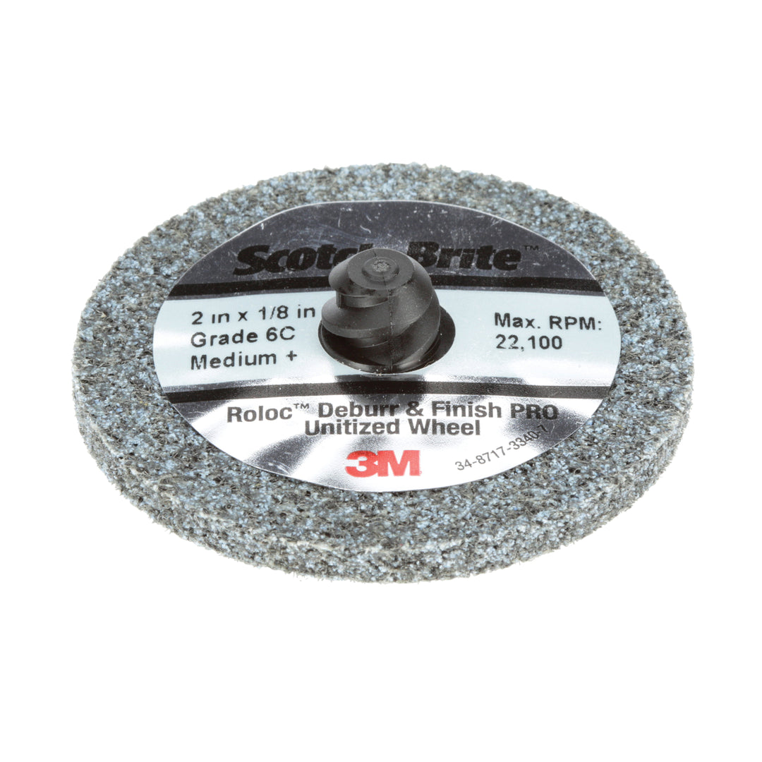 Non-woven Wheels 3M SB65082 Scotch-Brite Roloc Debur & Finish Pro TR Unitized Wheel 2 in x 1/4 in x No Hole 6 Med+